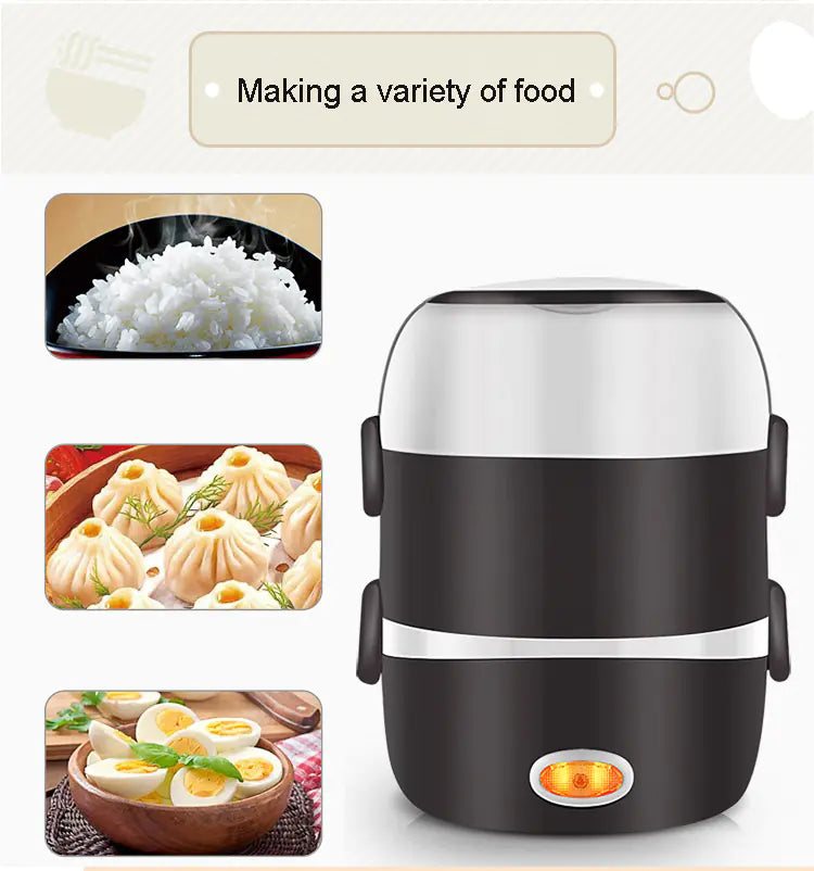 Multi-Function Electric Lunch Box and Mini Food Cooker