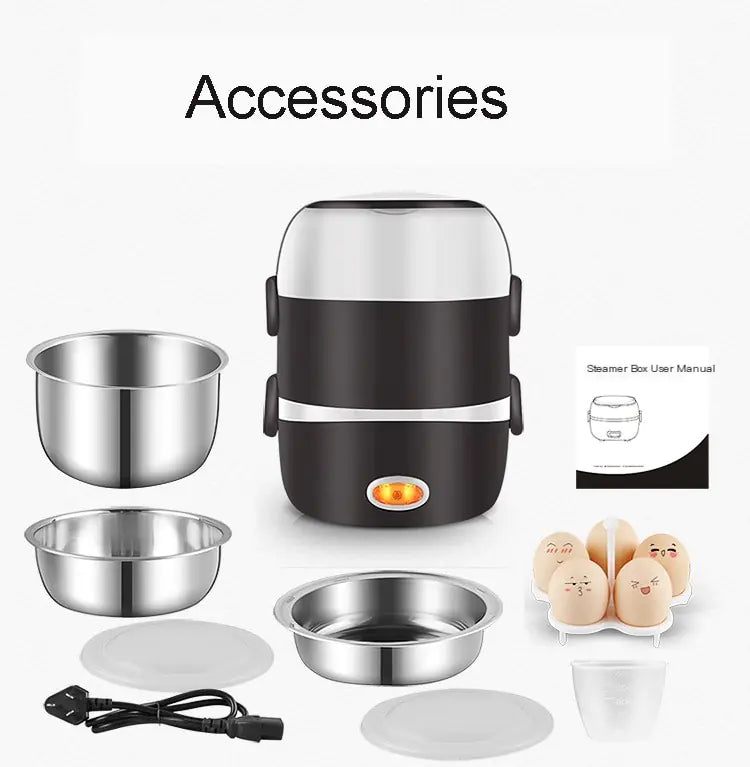 Multi-Function Electric Lunch Box and Mini Food Cooker