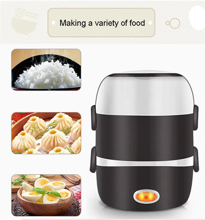 Multi-Function Electric Lunch Box and Mini Food Cooker