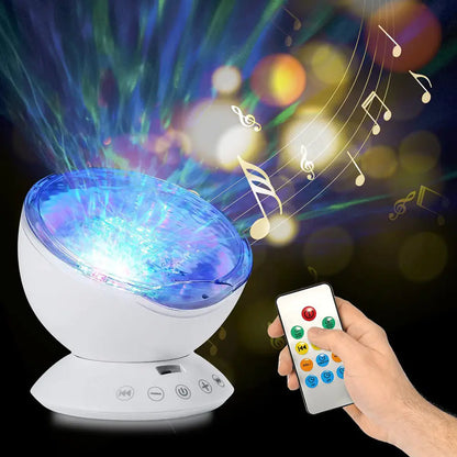 LED Ocean Projection Night Light with USB Remote