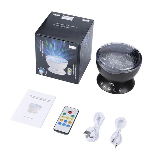 LED Ocean Projection Night Light with USB Remote